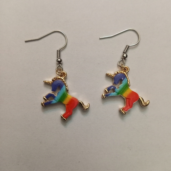 New unicorn rainbow pride earrings Handmade - Picture 3 of 5